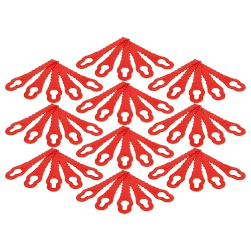 vhbw 50x Ersatz-Messer kompatibel mit Grizzly ART 18 Lion, ART 1825 Lion Rasenmäher - Ersatzklinge, Rot, Polyamid