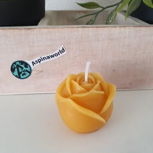 Bienenwachskerze Rosenkerze 4 cm - Bienenwachs  Rose - Romantische Kerze