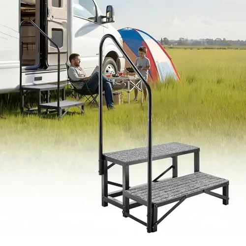 VEVOR Wohnmobiltreppe 2 Stufen mit Antirutschmatte von Vevor