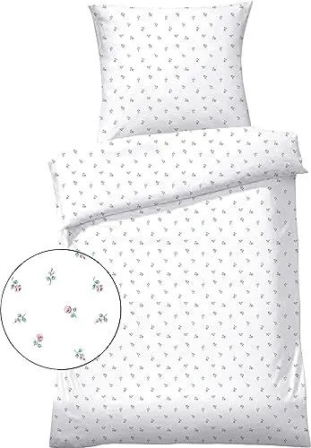 Dyckhoff Bettwäsche Set - Weichfrottier mit Blumenmuster, rosa-weiß - Bettwäsche-Set mit 2 Teilen aus weichem Frottier, ideal für gemütliche Nächte. Pflegeleicht und maschinenwaschbar bei 60°C.