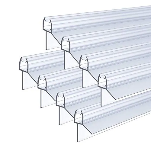 IMPTS 8 Stück dichtung dusche, Dichtungen für 5mm 6mm Duschwand Glastür Glasdicke, Ersatzdichtung Duschkabine Wasserabweiser Duschdichtung Schwallschutz Dichtkeder - Transparent