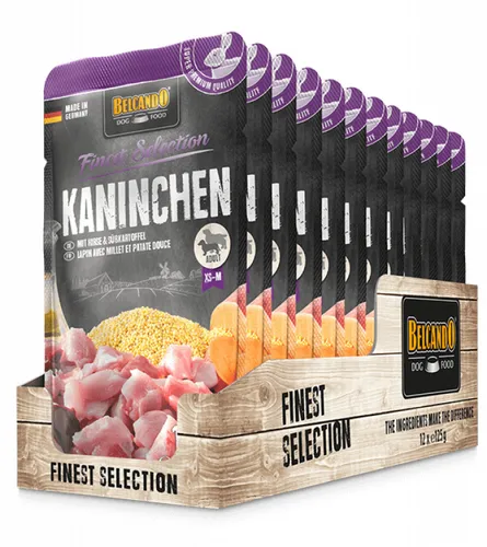 BELCANDO Kaninchen mit Hirse & Süßkartoffel 12x125g Nassfutter Futter Hund nass