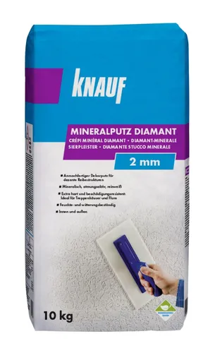 Produktbild Knauf Mineralputz Diamant 10 kg 2 mm Körnung reinweiß