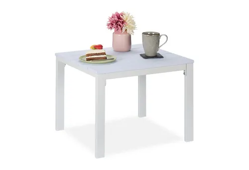 Wetterfester Beistelltisch für Balkon und Terrasse in weiß von Relaxdays