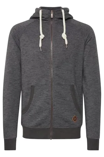 !Solid SDVitu Herren Sweatjacke Kapuzenjacke Zip-Hoodie mit Kapuze Kordelzug Kängurutasche Reißverschluss Baumwollmischung Regular fit, Größe:L, Farbe:Grey Melange (8236)