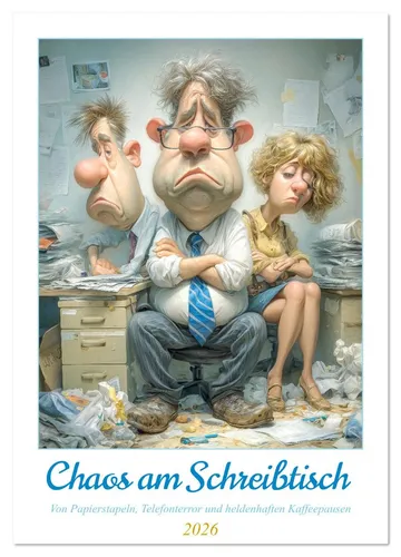 Chaos am Schreibtisch Wandkalender 2026 von Steffen Gierok-Latniak - Kalender für 2026 im DIN A4 Format, humorvolle Darstellungen des Büroalltags, ideal als Geschenk für alle, die das Chaos lieben.