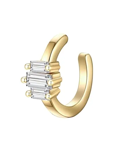 Glanzstücke München Damen Ohrklemme 925/- Sterling Silber gelbvergoldet 14 Karat Zirkonia weiß 1 Stück Silberohrklemmen