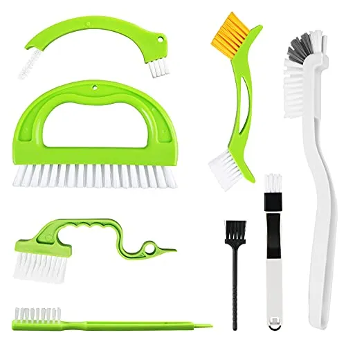 Fugenreiniger-Bürste, handgeführte Rillen-Reinigungswerkzeuge, Fliesenfug-Scheuerbürste zur Tiefenreinigung, Haushalts-Reinigungsbürsten für Fenster, Tür, Herd, Dusche, Küche, Bodenlinien, 8 Stück