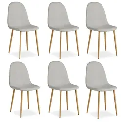 Esszimmer Stühle 6er Set Grau - Polsterstühle für Küche und Wohnzimmer - Moderne Polsterstühle für den Innenbereich, gepolstert und bequem, ideal für Esszimmer und Wohnzimmer. Maximale Gewichtskapazität: 120 kg.