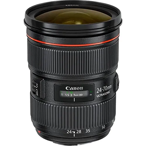 Canon EF 24-70 mm F2.8L II USM Zoomobjektiv - Objektiv mit hochwertiger L-Serie Optik, ideal für professionelle Fotografen, bietet exzellente Bildqualität und vielseitige Brennweiten.