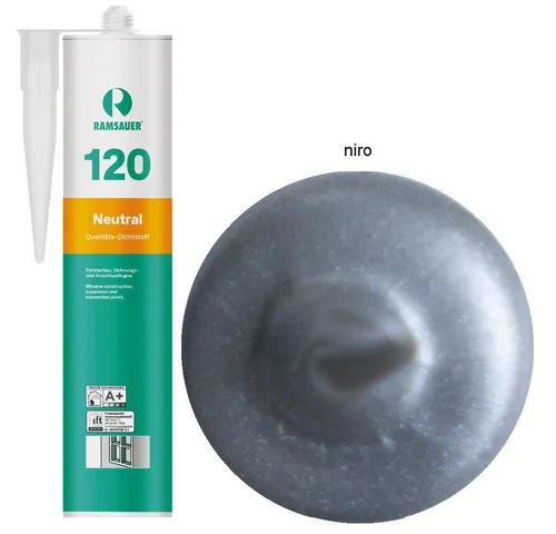 Ramsauer Dichtstoff Ramsauer 120 Neutral Silikon Dichtstoff 310ml Kartusche, gebrauchsfertig, UV- und witterungsbeständig, anstrichverträglich