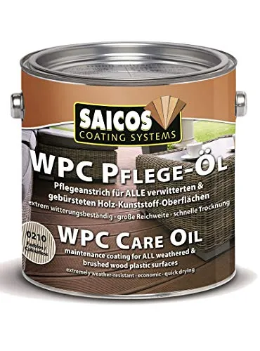 Saicos WPC Pflege-Öl farblos 2,5 Liter Gebinde - Hochwertiges Pflege-Öl für WPC-Oberflächen, pflegt und schützt Ihre Möbel effektiv. Ideal für den professionellen Einsatz und zur Unterstützung der Pflege.