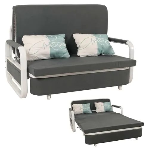 Mendler Schlafsofa HWC-M83 - Multifunktionales Sofa mit Schlaffunktion, Bettkasten und abnehmbaren Bezügen für einfache Reinigung. Maximale Belastbarkeit: 300 kg - ideal für Gäste und platzsparendes Wohnen.