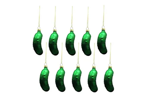 Geschenkestadl Christbaumschmuck Weihnachtsgurke Anhänger Gurke versch. Größen und Mengen Weihnachten (10-tlg)