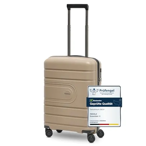 REDOLZ Hartschalen Kabinen-Koffer 40 x 20 x 55 cm in beige von Redolz