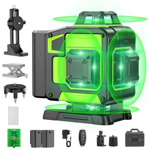 Kreuzlinienlaser Grün 16 Linien – Selbstnivellierender Nivellierlaser mit 4 x 360°