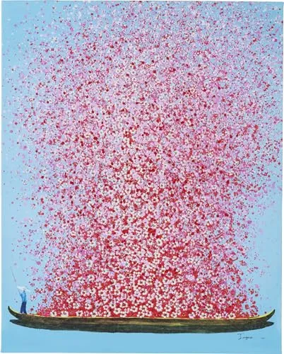 Kare Design Touched Flower Boat Bild in blau von KARE