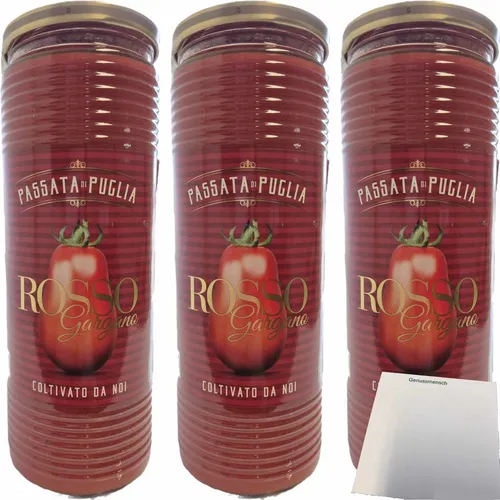 Rosso Gargano Passata di Puglia Passierte Tomaten 3er Pack 3x690g Glas usy Block