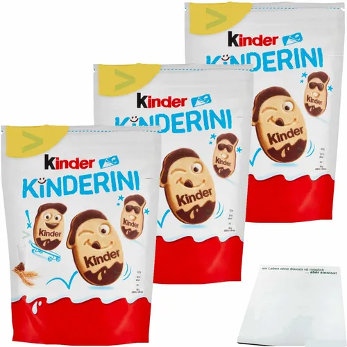 Kinderini Ferrero Kekse 3er Pack - Sonstige Süßigkeiten, ideal für Frühstück und Snacks – die lustigen Mini Kekse in Ü-Ei-Form bringen Freude und Geschmack in jede Kindermahlzeit!