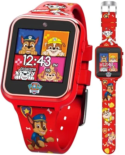 Accutime PAW4275 Kinder Smartwatch Paw Patrol - Fashion Smartwatches für Jungen mit cooler Paw Patrol Design, Selfie Kamera, 6 Spiele und Fitness Tracker – ideal für actionreiche Abenteuer!