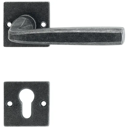 Halcö Türbeschlag Hall | Türgriff für Innentür auf Rosette PZ schwarz passiviert