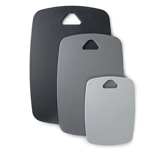 Lacor - 60500 - Set mit 3 doppelseitigen Schneidebrettern, Polypropylen, BPA-frei, leicht, widerstandsfähig, spülmaschinenfest, antibakteriell, hygienisch, 20x15, 30x20 und 35x25 cm