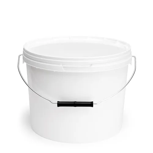 Garronda Eimer mit Deckel 12 L für die Lagerung von Lebensmittel- und Chemischen Produkten Weiß 10 Stück GD-0119