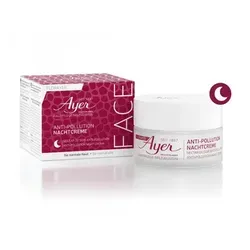 Ayer FlorAyer Anti-Pollution Night Cream 50 ml - Nachtpflege mit Alpenpflanzen und Schweizer Gletscherwasser, bietet effektiven Schutz vor Umwelteinflüssen und sorgt für pralle, jugendlich straffe Haut.