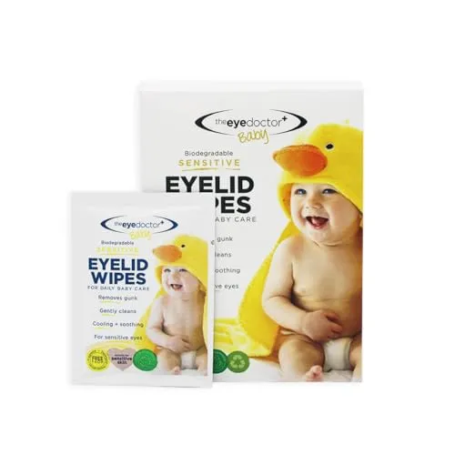 Eye Doctor Babyaugentücher für empfindliche Babyaugen, 20 Stück, steril | Tägliche Babypflege ohne Konservierungsstoffe, Reinigungsmittel und Duftstoffe, 20x, einzeln verpackt, für empfindliche Augen