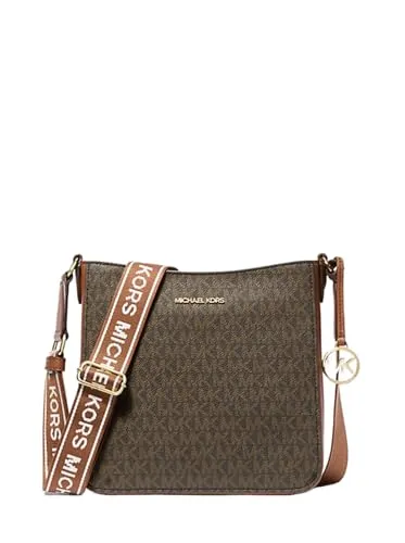 Michael Kors Jet Set Travel Small Signature Logo Crossbody Bag - Elegante Crossbody-Tasche aus hochwertigem PVC-Leder mit goldfarbenem Reißverschluss. Praktische Maße (B x H x T): 21 x 21 x 7 cm und vielseitige Fächer für optimale Organisation.