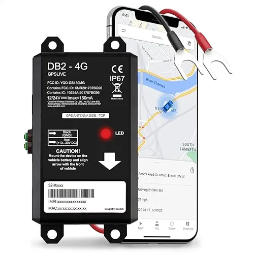 GPSLive DB2-4G GPS Tracker Auto, Motorrad, Wohnmobil, KFZ | Made in EU | Einfache Installation | Livetracking mit App | Keine SIM benötigt | GPS Tracker GPS Sender | Peilsender