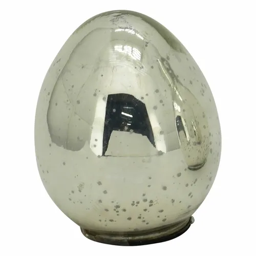 Ei Vitreous - Dekofigur in Silber aus Glas - Oster-Dekofigur aus hochwertigem Glas, stilvolles Design in Silber, ideal für festliche Anlässe und als Blickfang in jedem Zuhause.
