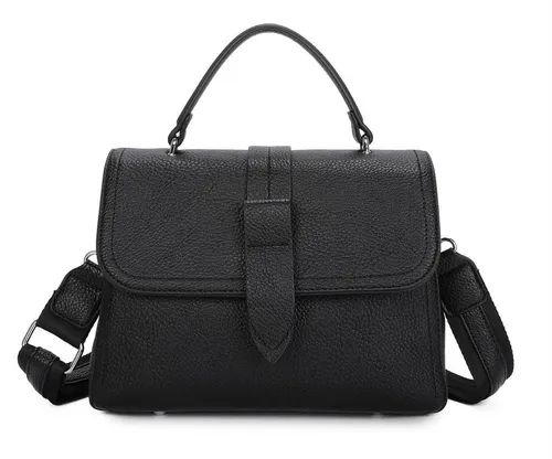 ITALYSHOP24 Schultertasche DAMEN TASCHE MINI Shopper Bodybag Umhängetasche Clutch Crossover klein (Spar-Set:Tasche mit Gurt, silber Details, 2-tlg., mit Henkel & Schultergurt), Crossbag Messenger Handy Smartphone Freizeit Abend Damentasche Reise