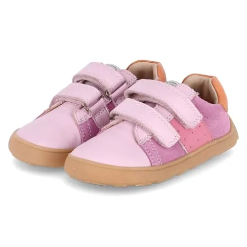 Bisgaard Barefoot Mädchen Klettschuhe Ricco Rosa Leder, Größe 32 - Sneaker aus hochwertigem PINK LWG Leder, mit praktischem Klettverschluss für einfaches An- und Ausziehen.