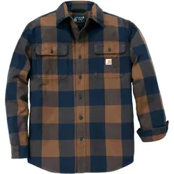 Carhartt Heavyweight Flannel Plaid Hemd, braun, Größe M - Herren-Freizeithemden, strapazierfähiges Flanellhemd aus schwerem Material für optimale Wärme und Komfort in der Freizeit.