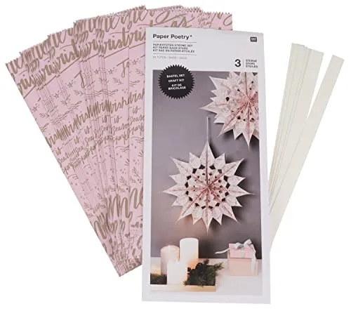 Papiertüten Sterne Set, Rosa: Bastelset 3 Sterne