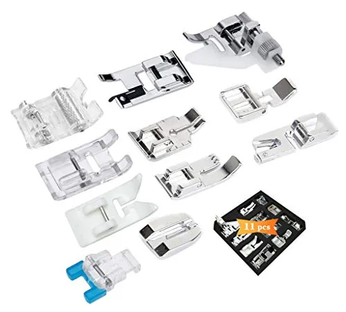XCOZU Nähmaschinen Nähfuß -11 Stück Nähfuß Zubehör Set,Nähfüsse für Brother Janome Singer Toyota Nähmaschinen