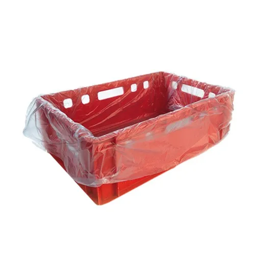 HDPE Säcke E3-E2 Kistenbeutel 600+420x650 mm - Robuste HDPE-Säcke für E2- und E3-Kisten, wasserabweisend und lebensmittelecht – ideal für die Lebensmittelindustrie und Gastronomie.