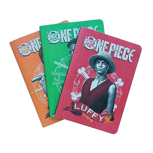 Grupo Erik Netflix One Piece 3er Pack Notizbücher A5 - 1 liniert, 1 dotted, 1 blanko, ideal für kreative Notizen und Planung