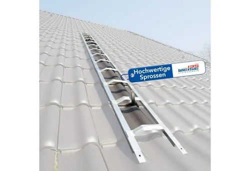 Weise Steigtechnik Vielzweckleiter Industrie-Qualität, Dachauflegeleiter (2-St., mit Bremer Sprossen), robuste & sichere breite Dachleiter, Alu-Konstruktion