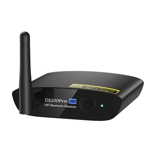 1Mii Bluetooth 5.3 HiFi Empfänger für Stereoanlage, Bluetooth Audio Adapter mit Audiophilem DAC (384kHz / 32bit), aptX HD, LDAC, Opt/RCA Ausgang für AV Receiver or Verstärker (Schwarz)