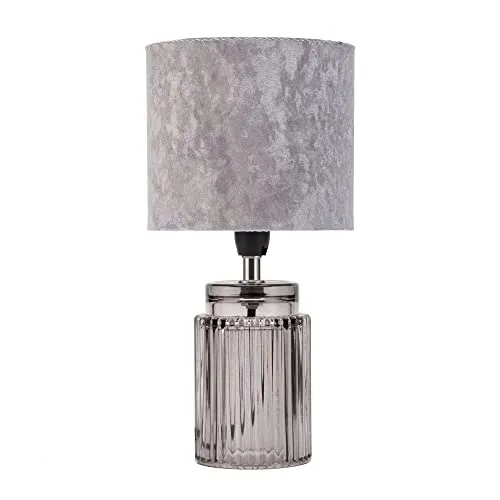 Pauleen Tischleuchte Classy Velvet Grau/Rauchglas