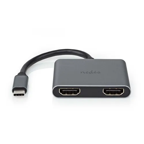 Nedis USB Multi-Port-Adapter - 2-in-1 mit HDMI - Sonstige Kabel & Adapter, ideal für den Anschluss von zwei Monitoren über USB-C, unterstützt erweiterte Desktop-Konfiguration und Multi-Stream-Transport.