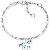 Herzengel Mädchen Armband aus Sterling-Silber mit buntem Pony - Armband für Mädchen, aus nickelfreiem Sterling-Silber, mit einem bunten Pony-Anhänger. Längenverstellbar bis 15 cm, ideal für Allergiker und perfekt kombinierbar.