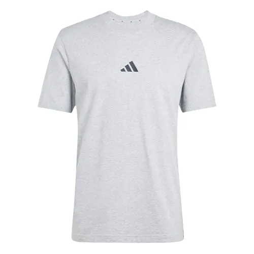 adidas Herren Essential Three Stripes Tee, Grey Heather/Black, XS - Rundhalsshirt aus 100 % Baumwolle mit leicht überschnittenen Schultern, ideal für sportliche Freizeitlooks.