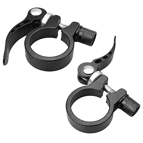 YEYIT 2 Stück Fahrrad-Sattelstützen-Klemmen, Aluminiumlegierung, Schnellspanner, Sattel-Clip, 28,6 mm & 31,8 mm Sattelrohr-Kragen, Geeignet für 25,4/27,2/28,6 mm Fahrrad-Sattelstützen