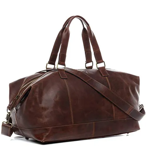 SID & VAIN XL Reisetasche Logan – Handgefertigte Sporttasche aus Premium Leder