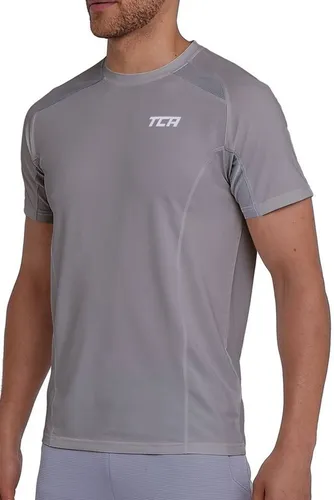 TCA Trainingsshirt TCA Herren Quickdry Sportshirt - Hellgrau (1-tlg)