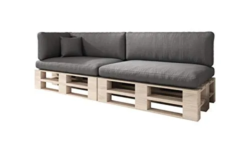 sunnypillow Palettenkissen 6er Set, Anthrazit