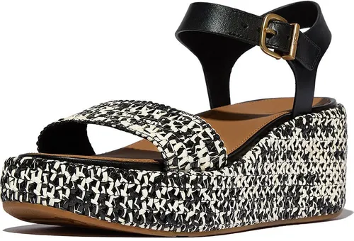 FitFlop Damen Sandalen Woven Wedge Ankle-Strap JG1 - Elegante Sandalen mit Wedge-Design, ideal für jeden Anlass. Bequem und stylisch, perfekt für die warme Jahreszeit.